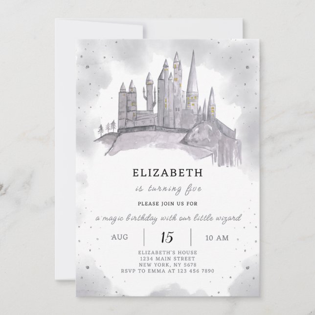 Wizard School Birthday Einladung (Vorderseite)