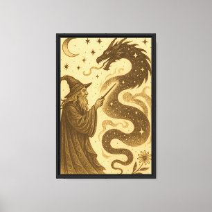 Wizard Summoning Dragon Leinwanddruck