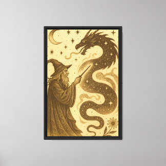 Wizard Summoning Dragon Leinwanddruck