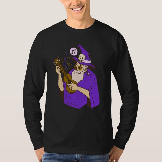 wizard ukulele witch music playing guitar T-Shirt (Vorderseite)