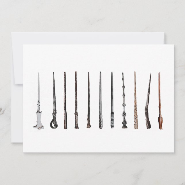Wizard Wands Einladung (Vorderseite)