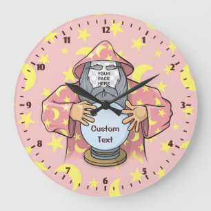 Wizard with your face große wanduhr