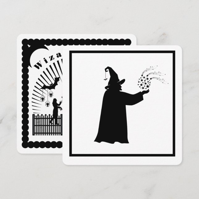 Wizard's Ball Halloween-Party Einladung (Vorne/Hinten)