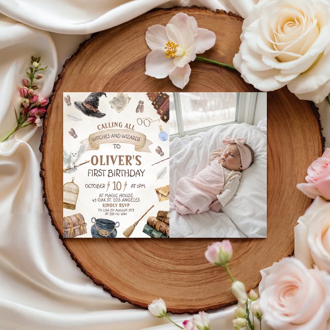 Wizards Birthday Photo Invitation Einladung (Von Creator hochgeladen)