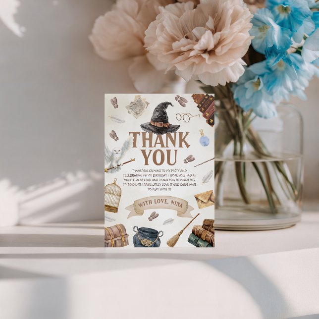 Wizards Birthday Thank You Card Einladung (Von Creator hochgeladen)