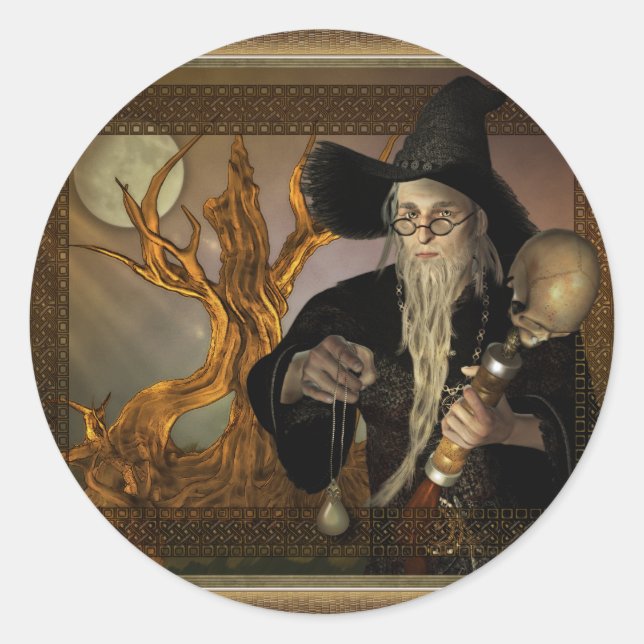 Wizards Magic Fantasy Illustration Stickers (Vorderseite)