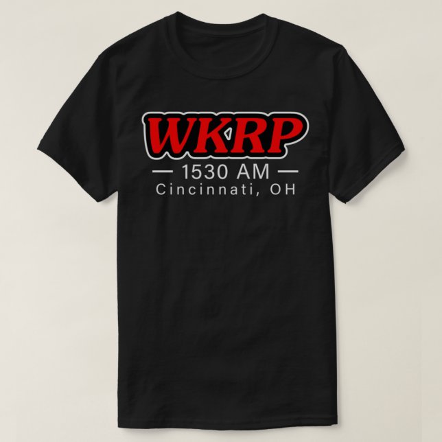 WKRP Classic 80&x27;s TV Classic T - Shirt (Design vorne)