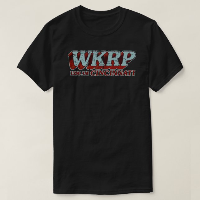 WKRP im klassischen Cincinnati-T - Shirt (Design vorne)