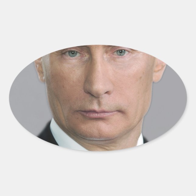 Wladimir Putin Ovaler Aufkleber (Vorderseite)