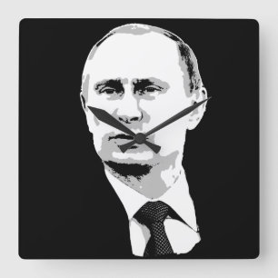 Wladimir Putin Quadratische Wanduhr