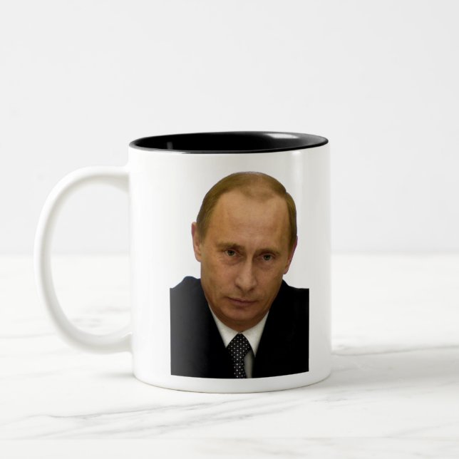 Wladimir Putin Zweifarbige Tasse (Links)