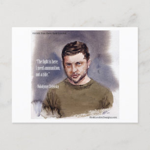 Wladimir Selenskyj & Munitions-Zitat Postkarte
