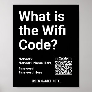 WLAN-Anleitung mit QR-Code auf einem Poster