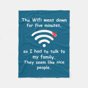 WLAN Ausgefallen Mit Familie Reden Lustiger Teenag Fleecedecke