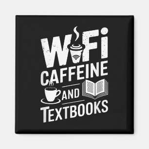 WLAN Kaffee und Lehrbücher Magnet