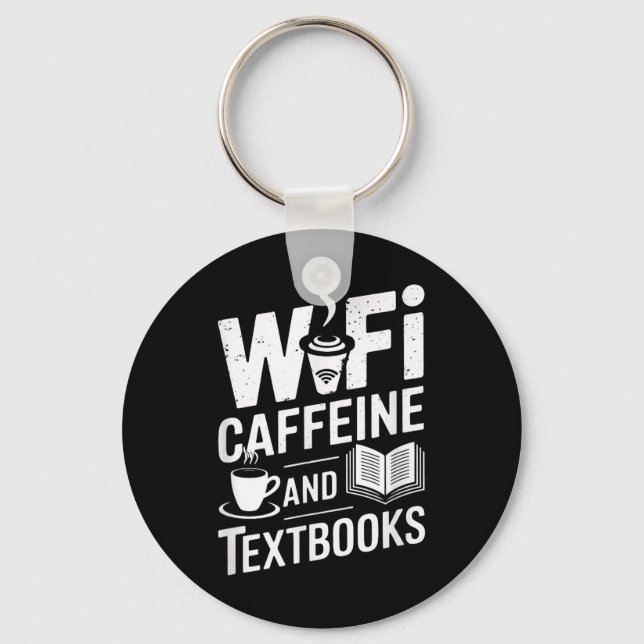 WLAN Kaffee und Lehrbücher  Schlüsselanhänger (Vorderseite)