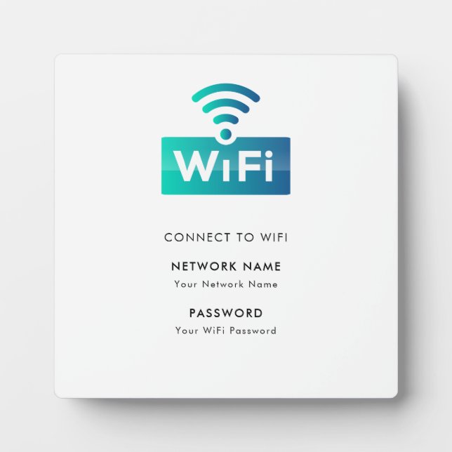 WLAN-Netzwerk mit eigener Marke Connect Modern Whi Fotoplatte (Vorderseite)
