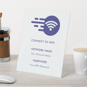 WLAN-Netzwerk mit eigener Marke Connect Modern Whi Sockelschild
