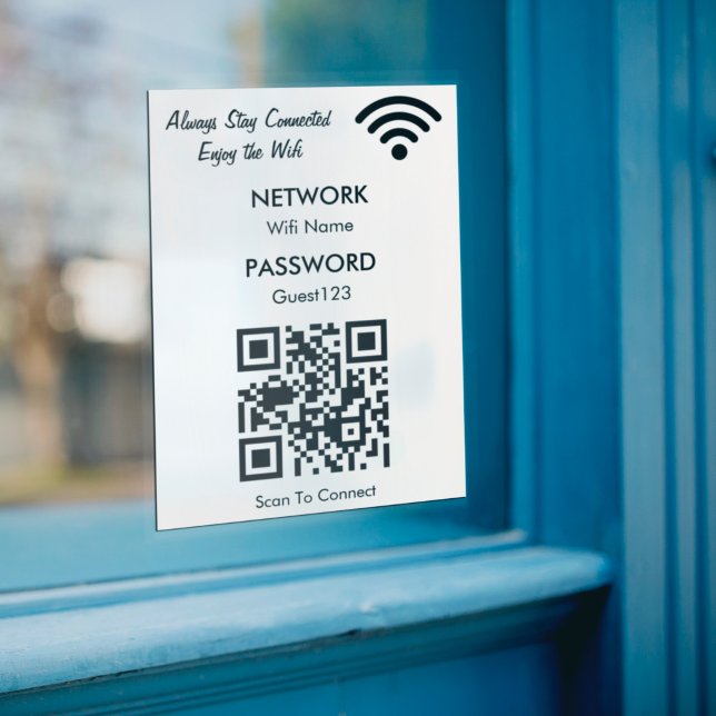 WLAN-Netzwerk mit QR-Code, benutzerdefinierter Tex Aufkleber (Von Creator hochgeladen)