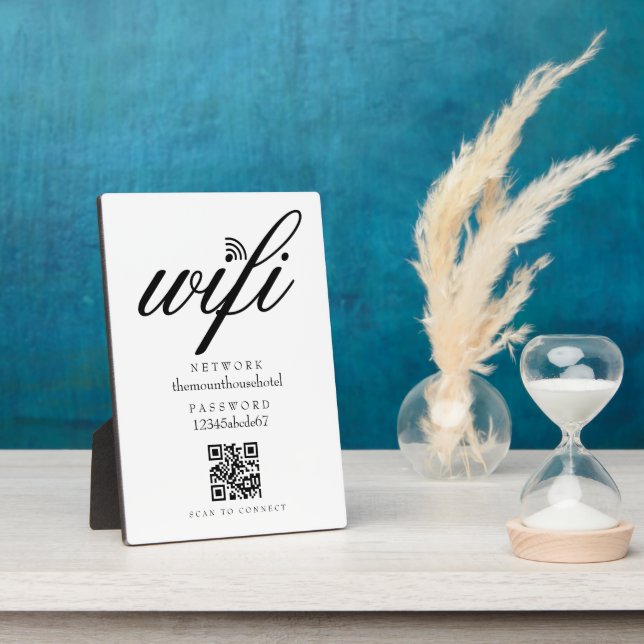 WLAN-Netzwerk-Passwort-QR-Code-Schild Fotoplatte (Seite)