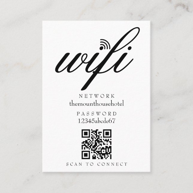 WLAN-Netzwerk-Passwort-QR-Code Visitenkarte (Vorderseite)