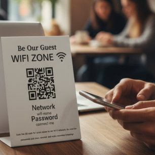 WLAN-Netzwerk QR-Code Internet-Scan zum Verbinde Sockelschild