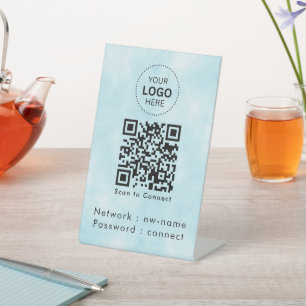 WLAN-Netzwerk QR-Code scannen, um sich mit dem I Sockelschild