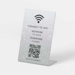WLAN-Netzwerk QR-Code scannen, um sich mit dem I Sockelschild