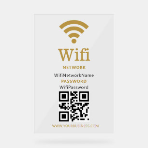 WLAN-Netzwerk und Passwort Geschäft Einzelhandel Acrylschild