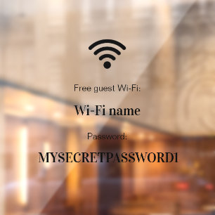WLAN-Netzwerk und Passwort Geschäft Einzelhandel Fensteraufkleber