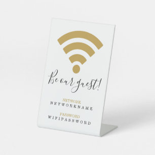 WLAN-Netzwerk und Passwort Geschäft Einzelhandel Sockelschild