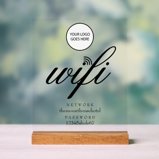 WLAN-Netzwerk und Passwort-Logo Acrylschild (Neutral)