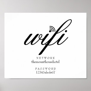 WLAN-Netzwerk und Passwort Schild