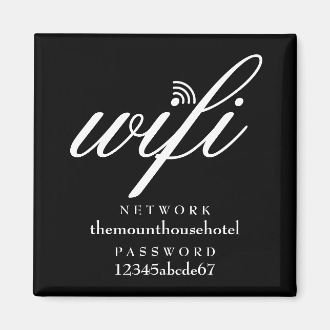 WLAN-Netzwerk und Passwort Schild Magnet (Vorne)