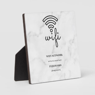 WLAN-Netzwerk und Passwort Weiße Plakette Fotoplatte