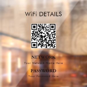 WLAN-Netzwerkzugang QR-Code-Passwortanzeige Fensteraufkleber