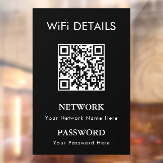 WLAN-Netzwerkzugang | QR-Code-Passwortanzeige Fensteraufkleber