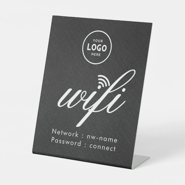WLAN-Passwort-Code Geschäft Logo Blau  Sockelschild (Vorderseite)