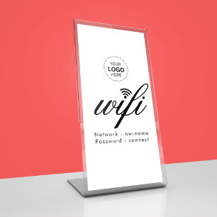 WLAN-Passwort-Code-Geschäftslogo Sockelschild