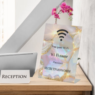 WLAN-Passwort des Gastkunden Beige Gold Sockelschild