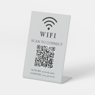 WLAN-Passwort & Firmenlogo und QR-Code Sockelschild