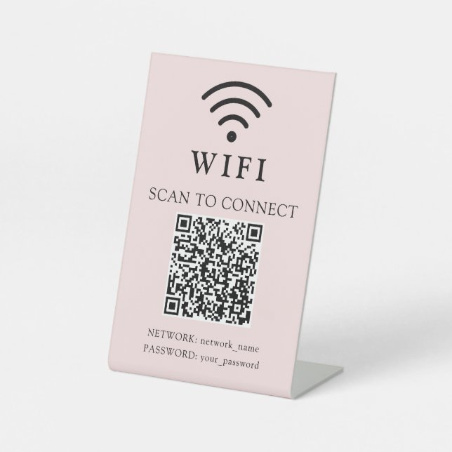 WLAN-Passwort & Firmenlogo und QR-Code Sockelschild (Vorderseite)