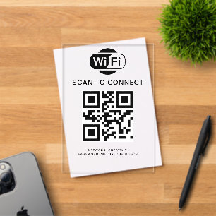 WLAN-Passwort QR-Code-Scan zum Verbinden Acryleinladungen