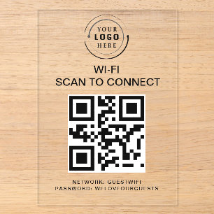 WLAN-Passwort QR-Code-Scan zum Verbinden Acryleinladungen
