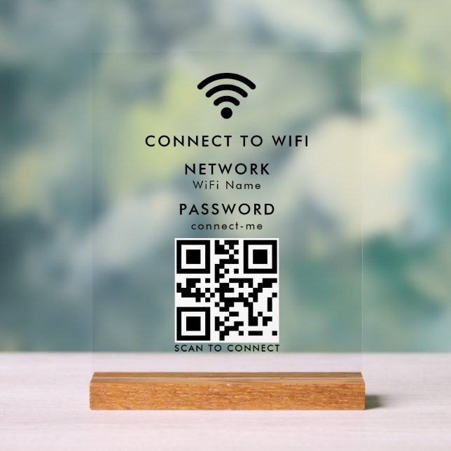WLAN-Passwort | QR-Code-Scan zum Verbinden  Acrylschild (Neutral)