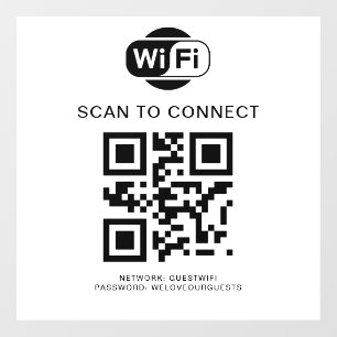 WLAN-Passwort   QR-Code-Scan zum Verbinden Fensteraufkleber