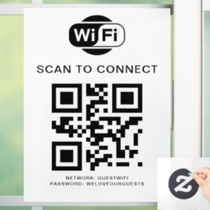 WLAN-Passwort   QR-Code-Scan zum Verbinden Fensteraufkleber