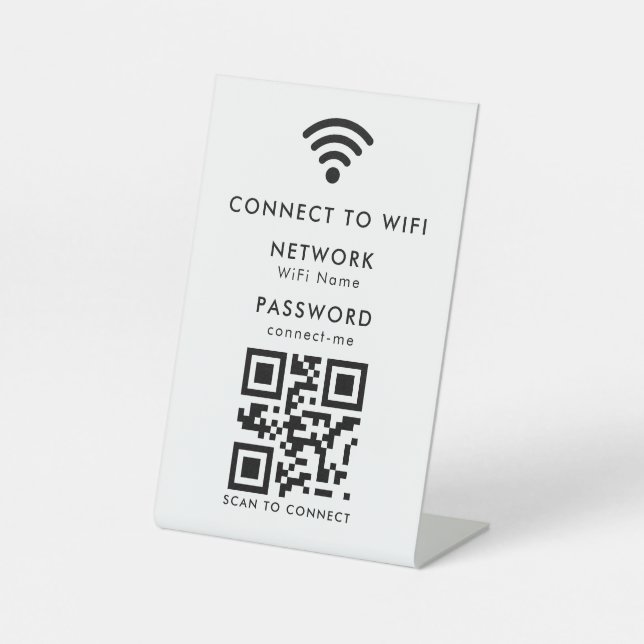 WLAN-Passwort | QR-Code-Scan zum Verbinden  Sockelschild (Vorderseite)