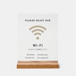 WLAN-Passwort und Netzwerk personalisiert Acrylschild