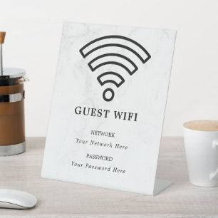 WLAN-Passwort und Netzwerk personalisiert Sockelschild